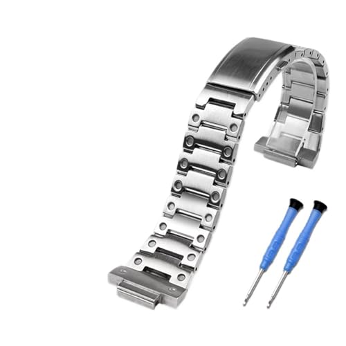 [X] Fit For Casio 3229 GM5600/B/GɓK Ȑ`̎voh GM-5600 XeXX`[v`F[P[XXgbv YANZT[(Silver case strap)