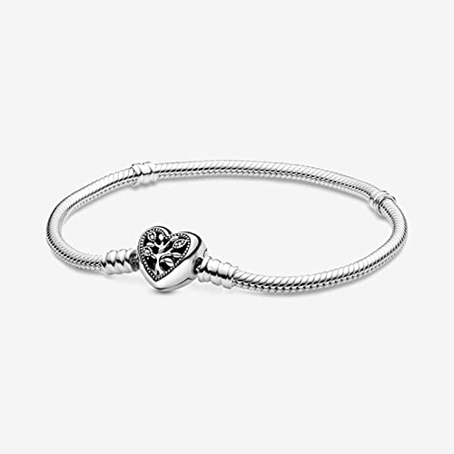 ZXCK Bracelet de Charme en Argent Sterling 925 Rose Couleur doré Daisy Fleur Barrel Fermoir Snake Chaîne Bracelet Femmes Bijoux-pdb080,16cm