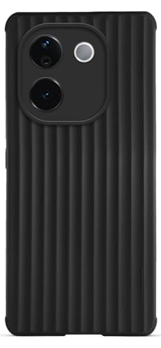 Image of Mr. Case Back Cover for Vivo T3 Pro 5G Sleek & Soft Silicon with Textured Back | Anti-Slip Grip & Minimal Bulk - Black