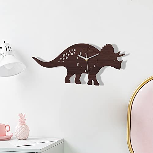 Npkgvia Animal Wall Clock Wooden Cartoon Wall Hanging Children Room Bedroom Decoration Mute Creative Wall Sticker Clock Stained Glass Supplies Glass (B-M, One Size) #TOP2