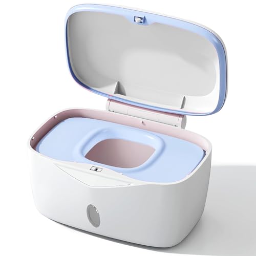 Image of Wipes Dispenser with Weighted Plate, X2 PRO, Seposeve Perfect Pull Baby Wipe Holder, Refillable Wipe Container, Keeps Wipes Fresh, One-Handed Operation. Non-Slip, Easy Open/Close Wipes Case, Blue