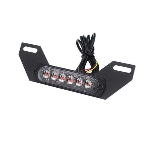 Feu arrière de moto LED universel avec éclairage plaque et stop flash
