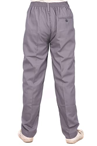 Image of D V Enterprise School Uniform Boys Grey Full Pant with Elastic Regular Fit