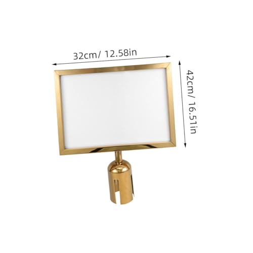 Support Affiche pour Poteaux Guide en Acier Inox Doré Format Horizontal - 2