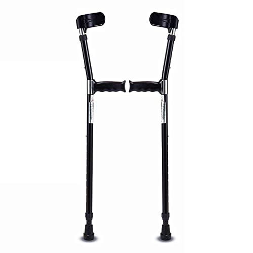 EKBBBYE Crutches for Adults, Aluminum Forearm Crutches, Height Adjustable, Arm Crutches for Adults Youth with Height 135-175cm, Supports up to 100kg, Black Independence