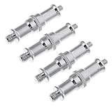 TOPPERFUN 4pcs 1/4 to 3/8 Screw Adapter Light Stand Screw Stainless Steel High Durability Lightweight Silver Mounting Hardware for Vlogging and Interview