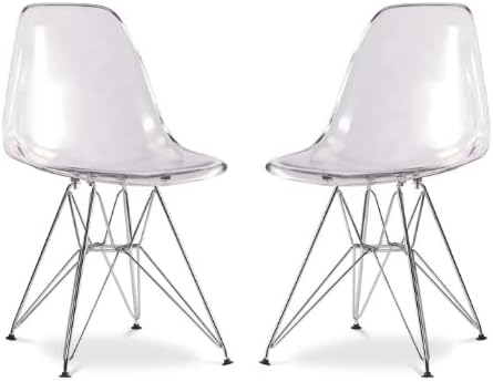 Miniatura 3 de Aron Living - Juego de 4 sillas de comedor tipo torre, transparente