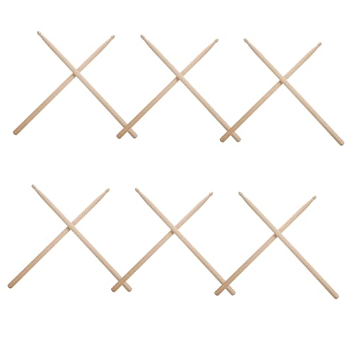 6 pares de baquetas profesionales de madera de arce miniatura 1