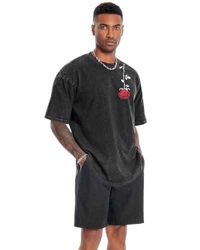 Image of Oversized Tshirts for Men Short Sleeve Vintage Washed Basic Loose Tees 2026