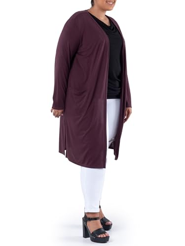 Wright's Women's Plus Size Jersey Duster Cardigan4