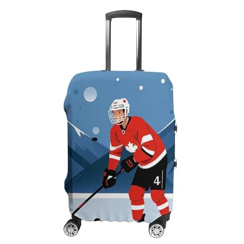 Carry on Luggage Cover Ice Hockey Player Suitcase Covers for Luggages Tsa Approved Travel Luggage Sleeve Protector Elastic Suitcase Protector Anti-Scratch Washable Fits 19-30 Inch Case -XL