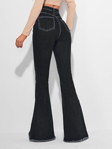 Image of Glossia Bell Bottom Jeans for Women | Stretchable High Waist Flared Denim | Bootcut Butt Lifting Fit | Leg Lengthening | Plus Size 26-38