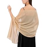 Etole Mariage Femme Champagne Doré Châle Soirée Chic en Mousseline Douce 200x70cm Grand Foulard Élégant pour Cérémonie Cocktail et Robe de Mariée Accessoire Mode Idéal Cadeau Anniversaire Maman