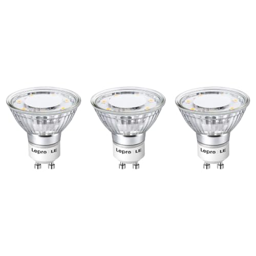 Lepro Non-Dimmable GU10 LED Light Bulbs 4W 350LM 2700K Soft White 3 Pack