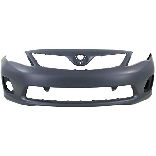 FitParts Compatible with Front Bumper Cover Fascia 2011-2013 Toyota Corolla CE LE Base Sedan 11-13. New Primed Without Sensor Holes, With Fog Light Holes. TO1000372 5211903901