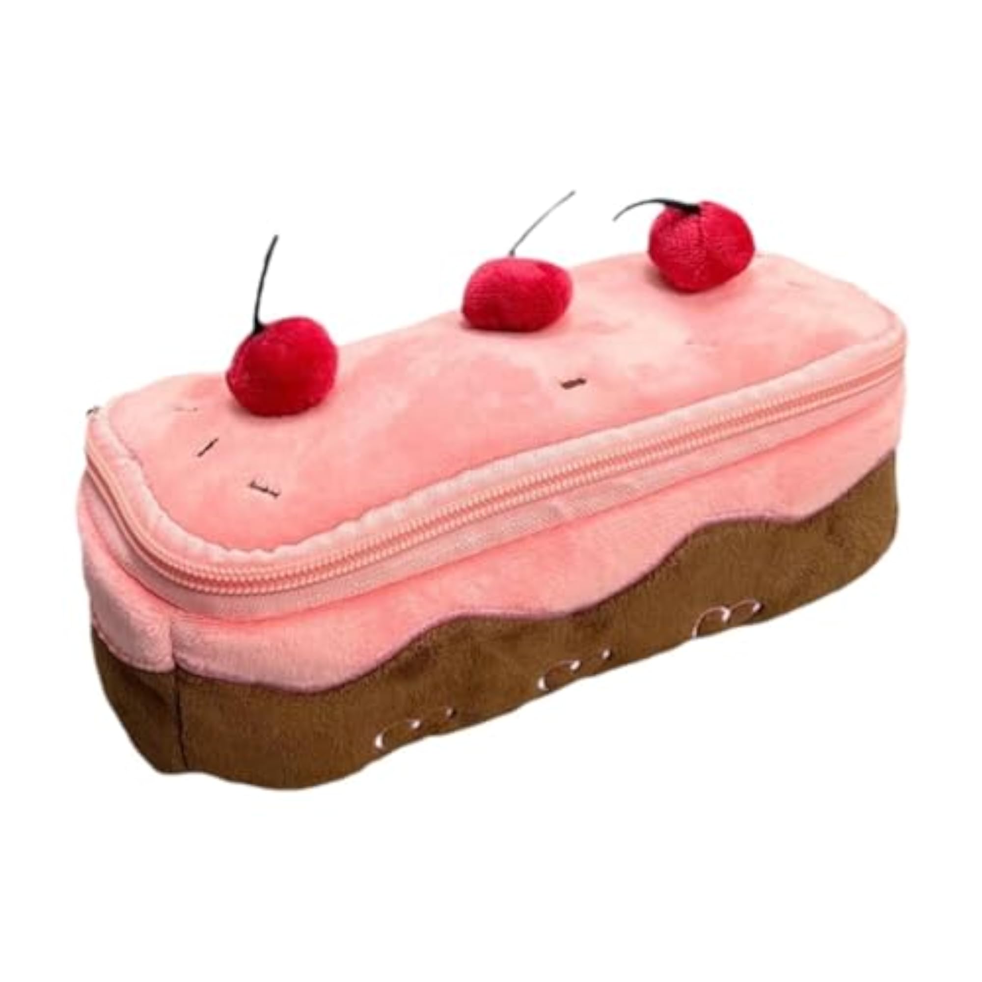 Plush Pencil Case Cherry Cake Shape Organizer, Gift for Kids