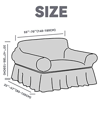 Bluesurge Loveseat Slipcover 1 Piece For 2 Cushion Couch Sofa Cover With Skirt thumb #1