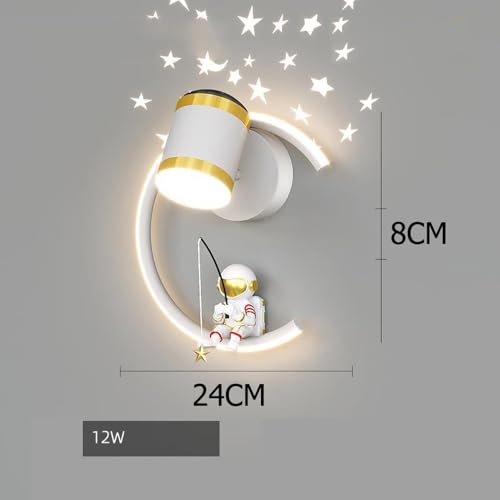 Aplique de pared infantil LED de 12W con proyector de estrellas para dormitorio 6