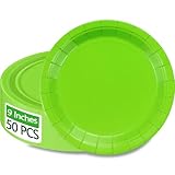 PTECDROTS 50Pcs Lime Green Paper Plates - 9” Paper Round Bulk Dinner Plates for Daily Use Holiday Picnic Celebrations Sage Green Birthday Party Decorations