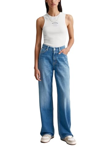 Marc OߴPolo Denim Damen Jeanshose mit Stretch-Anteil Wide Leg, Blau (Medium Blue Multi 40), W32/L32