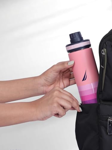 Image of NAUTICA Premium Leak-Proof Insulated Water Bottle - 1pc (Fender)| 500ml | Stainless Steel Flask with 24 Hours Temperature Retention | Ideal for Travel, Gym, Office Use Texas Printed-b.Pink /Purple