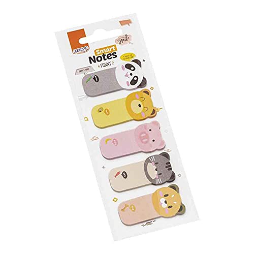 Marcador de Página Adesivo Smart Notes Funny Bichinhos 5 Blocos 25 Folhas Cada, BRW