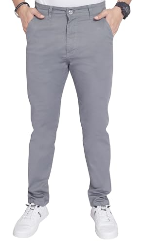 Image of DIVISIVE Men's Regular Fit Cotton Chinos Trousers Pants