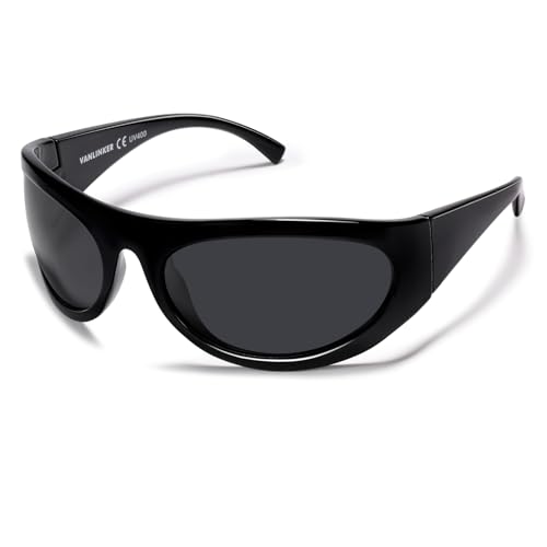 VANLINKER Polarized Wrap Around Sunglasses for Women Men Trendy Sporty Style Oversized Shield Frame VL9814