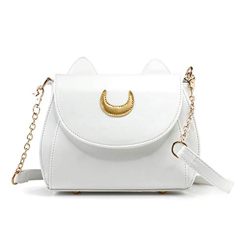Image of OCT17 Moon Luna Design Purse Kitty Cat satchel shoulder bag Designer Women Handbag Tote PU Leather Sailer Style