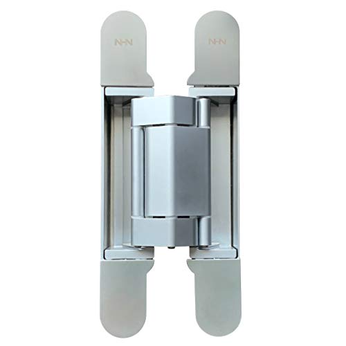 KT3D-200 Invisible Hinge, Set of Two(2), Up to 352lbs. Doors, Concealed and Streamline Door Hinge, 3-D Adjustable (Up to 352lbs/SatinChrome)
