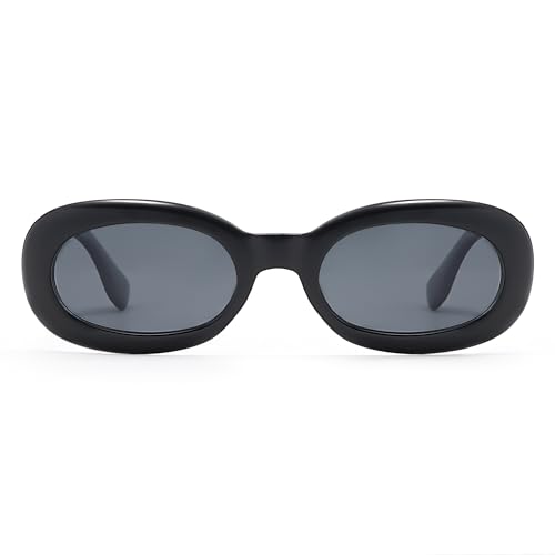 SOJOS Trendy Retro Oval Polarized Sunglasses for Women Men 90s Styles Sun Glasses Small Face Clout Goggles SJ22763