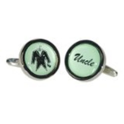 Mancuernillas para hombre redondas color verde miniatura 1