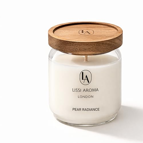 Bougie parfumée poire d'exception Lissi Aroma London, l'élégance du bois pour la maison