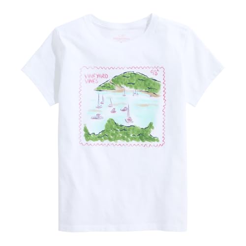 vineyard vines Girls' Watercolor Postage Stamp Short-Sleeve Tee