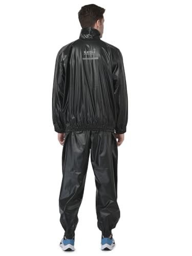 Image of USI UNIVERSAL 415FBT Men's Black Polyester Sauna Suit For Fitness Weight Loss Exercise Gym Training, Sauna Sweat Suit Exercise Gym Suit, Elasticated Arms