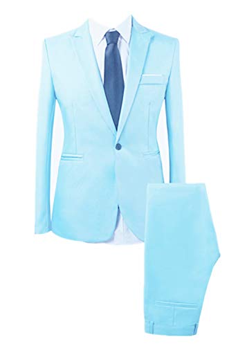 Costumes d'affaires HOTK pour hommes ensemble solide slim fit 2 pièces