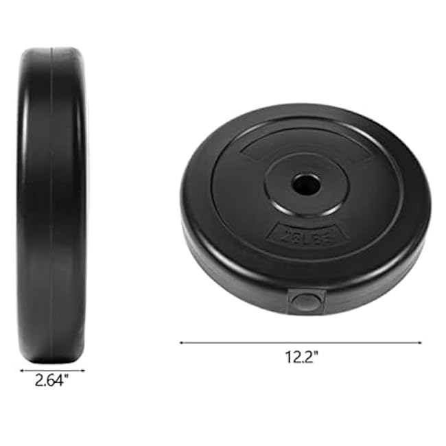 Vinyl Standard 1-Inch Plate Weight Plate for Strength Training and Weightlifting, Pairs or Sets