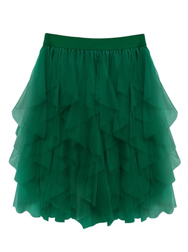 Wikoan Tüllrock Damen Ballett Tutu Karneval Kostüm Hoher Taillierter Puffy Tüll Röcke Petticoat A-Linie Unterrock für Halloween Tanzen Party...