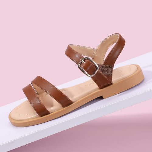 Image of PANDNAINJIA Girls Sandals Open Toe Toddler Kids Dress Summer Shoes