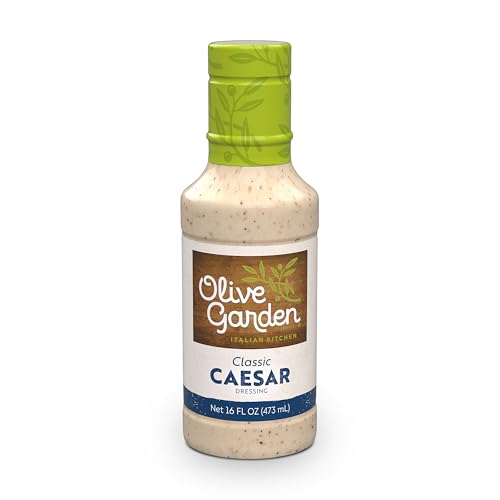 Olive Garden Classic Caesar Dressing, 16 fl. oz., Made with Parmesan Cheese, Spices, Red Wine Vinegar and Lemon, Perfect Chicken Marinade, Sandwich Spread or Salad Dressing
