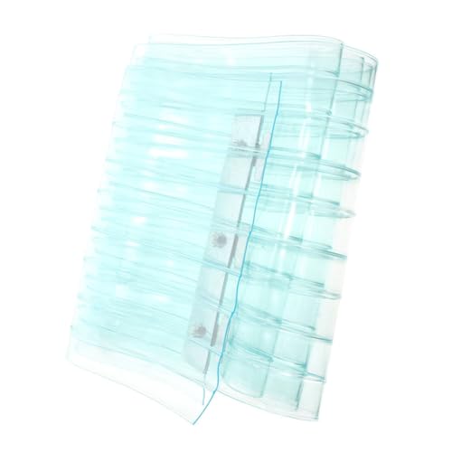 PartyKindom Kit Cortina Puerta Congelador PVC 1,9 Mm Azul a Rayas 18 Cm X 1,7 M, Tiras Aislantes Antiviento para Frigoríficos Comerciales y Garajes, Cortina Flexible para Control