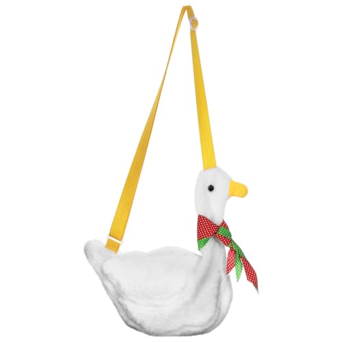 PRETYZOOM 1pc Duck Shoulder Bag Messenger Bag Girl Backpack Cross Body Toddler Mini Shoulder Purse Stuffed Backpack Cross Body Purses Goose Animal Pack Cartoon White Women's