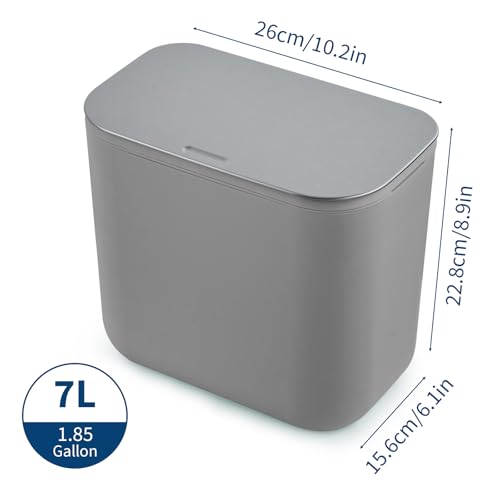 Caneca de basura colgante 7L acero inoxidable con tapa miniatura 2
