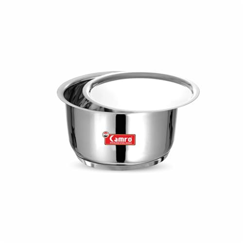 Image of Camro Induction Bottom Tope with Lid (11 No, 1.4 Liters) | (Encapsulated Bottom) Container /Tope /Patila /Bhagona /Cookware | Gas Stove Compatible | 15+Years of Innovation and Quality