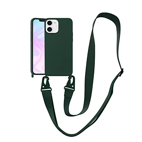 Image of Compatible with iPhone X /Xs Case with Lanyard Crossbody iPhone Case with Strap Adjustable Shockproof Drop Protection Silicone Phone Cover for iPhone X /Xs 5.8'' Midnight Green