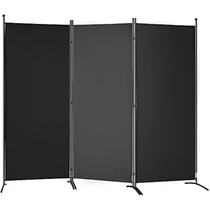 VEVOR Room Divider, 6.1 ft Room Dividers and Folding Privacy Screens (3-Panel), Fabric Partition Room Dividers for Office, Bedroom, Dining Room, Study, Freestanding, Black
