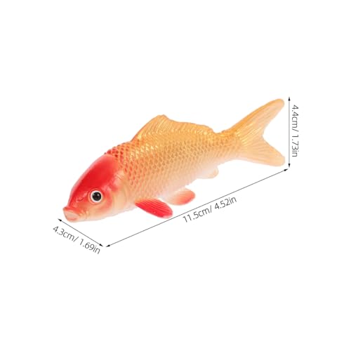 Image of TOYANDONA 2pcs Koi Fish Statues Realistic Aquarium Decor for Fish Tanks Adorable Floating Goldfish Figurines for Home and Garden Decoration Miniature Crafts