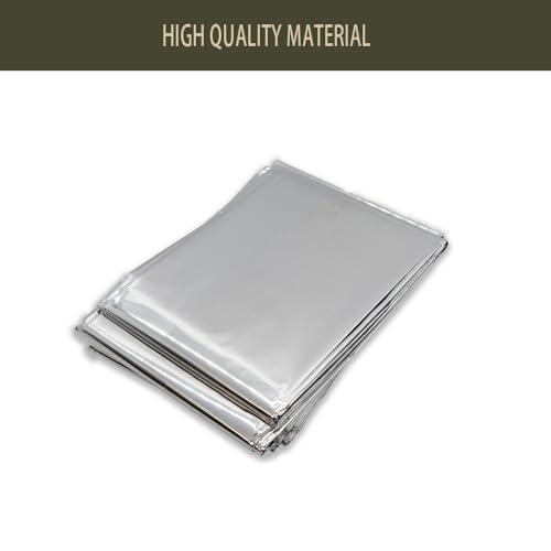Image of Emergency Blanket ，Portable Emergency Blanket Survival Gear Emergency Bivvy Thermal Sleeping Bag Camping ，Be Suitable for Outdoors, Hiking, Survival (Army Green, 4 Pack)