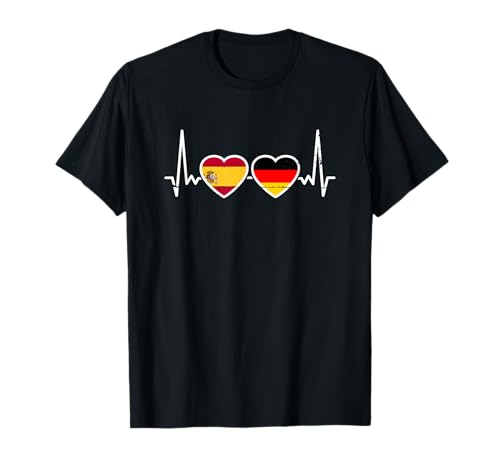 España Alemania Vintage Latido Bandera Alemana Español Camiseta