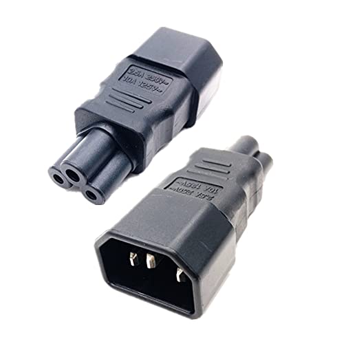 Adaptador IEC 320 C14 a Cloverleaf C5 negro miniatura 2